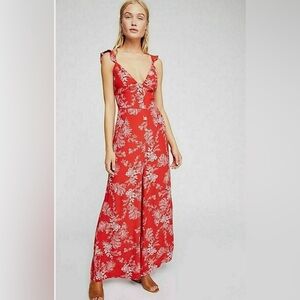 Free People Be the One Red Jumpsuit - Size 6